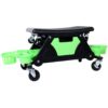 Rolling Detailing Creeper Seat With Wheels, Removable Tool Trays, 300 Lbs Capacity - Green - Image 6