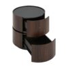 Elegant Italian High Grade Double Layer Storage Round Side Table - Brown / Black - Image 8