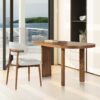 Melvin - Modern Oak Oblong Oval Console Desk - Cafe Brown Oak - Image 8