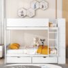 Full Over Full Bunk Bed With 2 Drawers And Multi-Layer Cabinet - White - Image 19