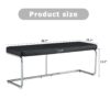 Shoe Changing Bench With Silver Metal Legs For Versatile Use - Black - Image 3