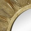 Round Metal Mirror With Trumpet Vine Motif - Gold - Image 5