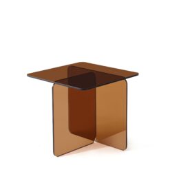 Tempered Brown Glass Sidetable, Small Tea Table Night Stand Tempered Glass Sofa Table - Brown