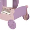 Twin Size Princess Carriage Bed With Crown, Platform Car Bed With Stair - Purple / Pink - Image 8