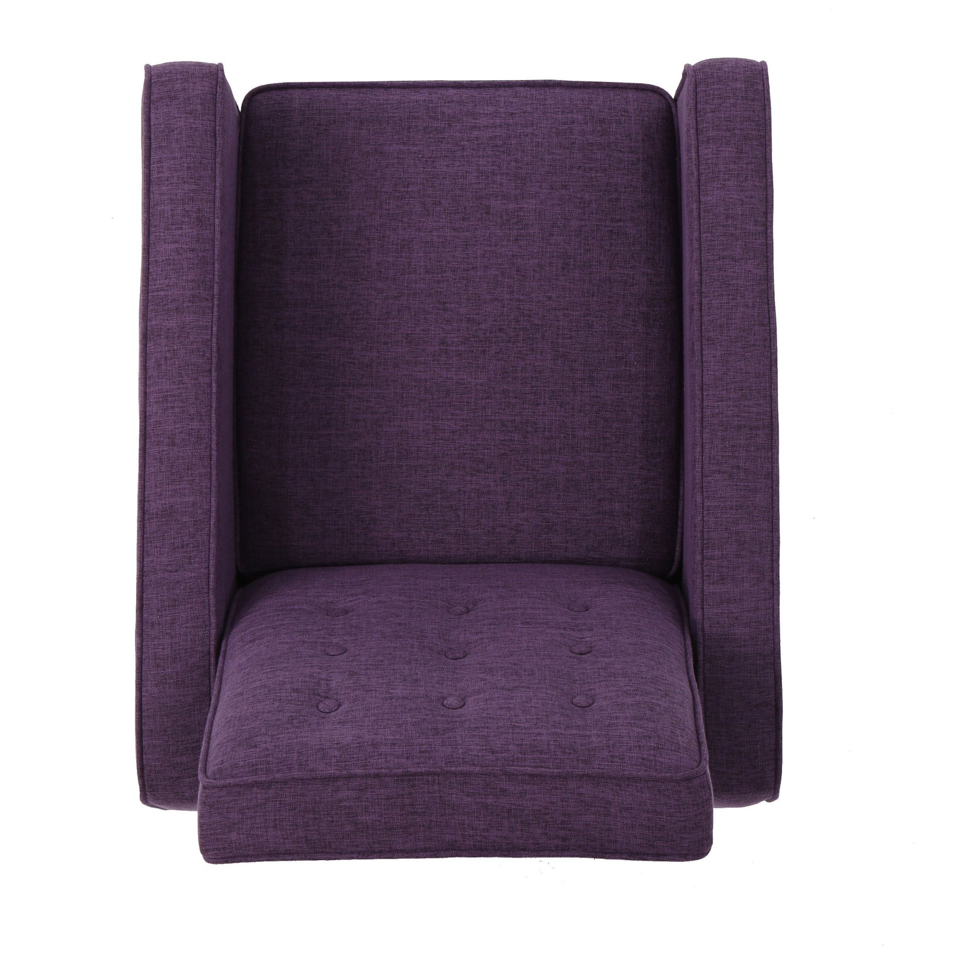 Macedonia - Mid Century Modern Button Tufted Fabric Recliner - Purple - Image 15