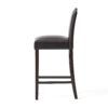 Bar Stools (Set of 2), Upholstered Barstools Armless, Rubber Wood Leg - Brown - Image 8