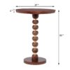 Modern Mango Wood Round End Table With Gold Accents, Solid Wood - Honey - Image 3