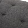 Contemporary Fabric Chaise Lounge With Button Tufted Waffle Stitching And Rolled Accent Pillows - Charcoal - Image 9