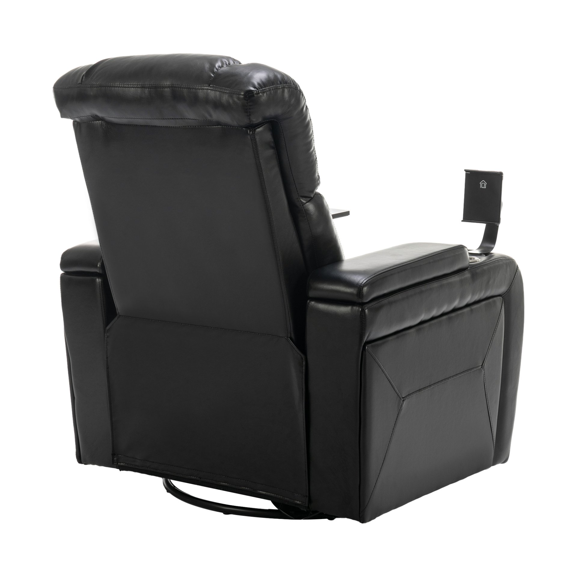 Home Theater Recliner With 270 Degree Swivel, Tray Table, Phone Holder, Cup Holder & USB Port - Black - Image 18