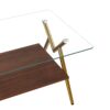 Rectangle Coffee Table With Tempered Glass Top And Golden Metal Legs, Modern Table For Living Room, Transparent Glass - Gold / Dark Brown - Image 9