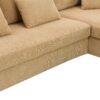 Modern L-Shaped Corduroy Sofa With Reversible Chaise, 4 Seat Upholstered Sectional Indoor Furniture, Convertible Sleeper Couch With Pillows - Light Brown - Image 11