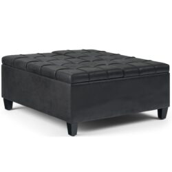 Harrison - Coffee Table Storage Ottoman - Distressed Black