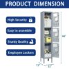 3 Door Lockers With Locks For Secure Storage - Gray - Image 3