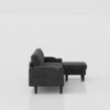 Convertible Combo Sofa, Sofa L Shaped, Sofa With Storage Cabinet Footstool, Living Room Sofa, Living Room 3 Seat Combo Sofa - Dark Gray - Image 11