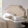 Luella - Button Tufted Full / Queen Upholstered Metal Panel Headboard - Beige - Image 5