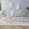 Modern Cushioned Living Room Chairs With Metal Legs (Set of 4) - Light Gray - Image 5