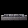 Corduroy Modular L Shaped Sectional Sofa, Luxury Floor Couch Set, 4 Piece Free Combination - Gray - Image 9