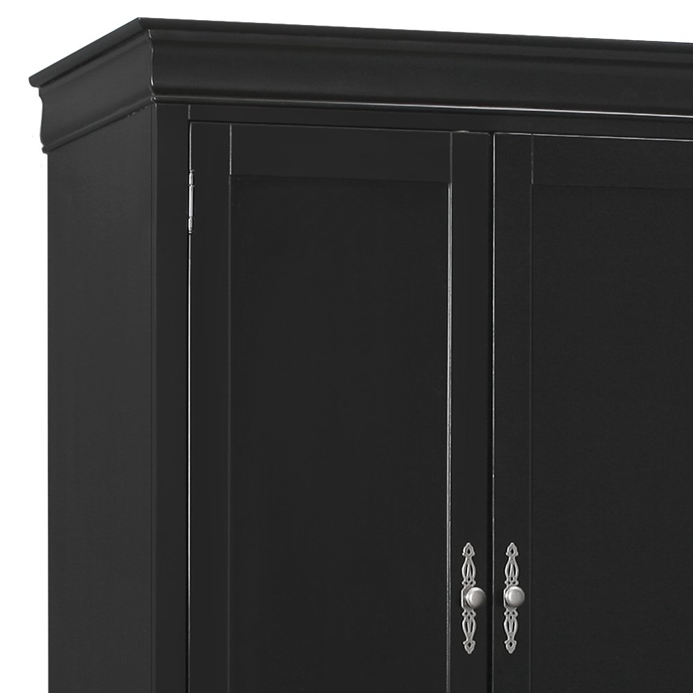 Elegant Traditional Armoire - Black - Image 4