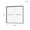 Double Sliding Bathtub Shower Door With Sgcc Clear Tempered Glass - Matte Black - Image 10