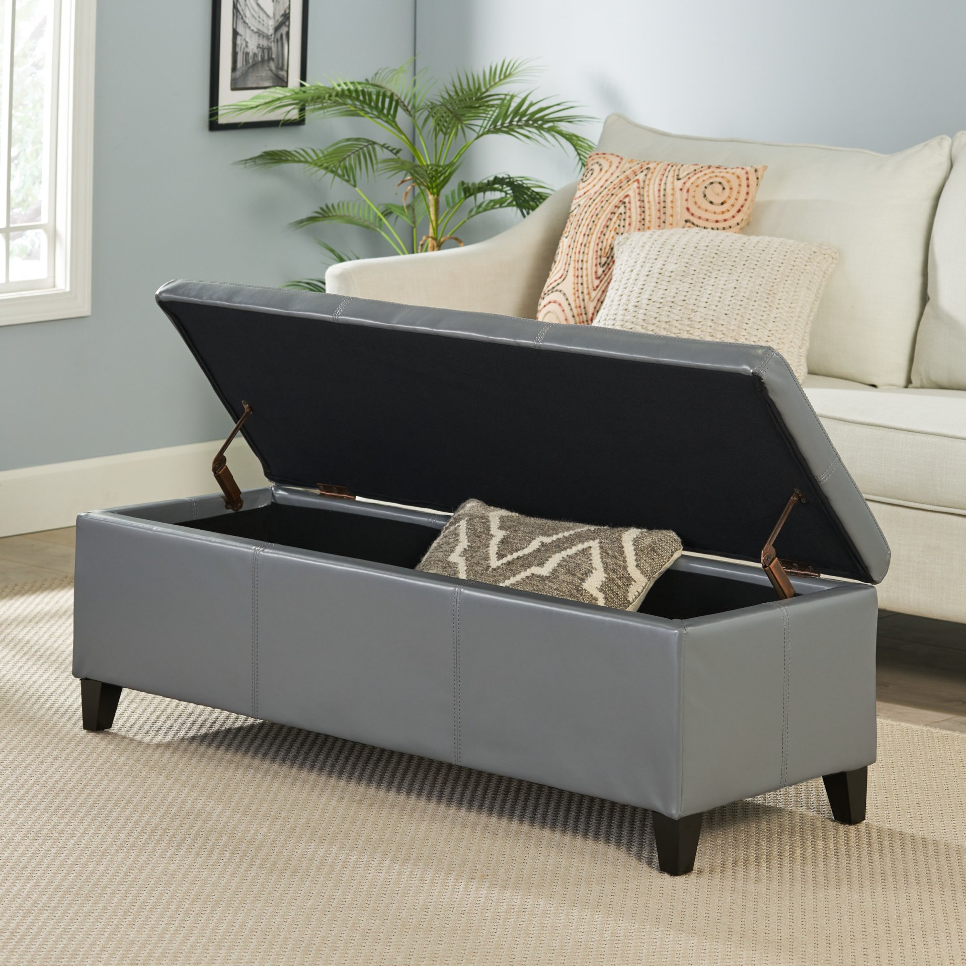 Glouster - Contemporary Storage Ottoman With Versatile Functionality - Gray - Image 5