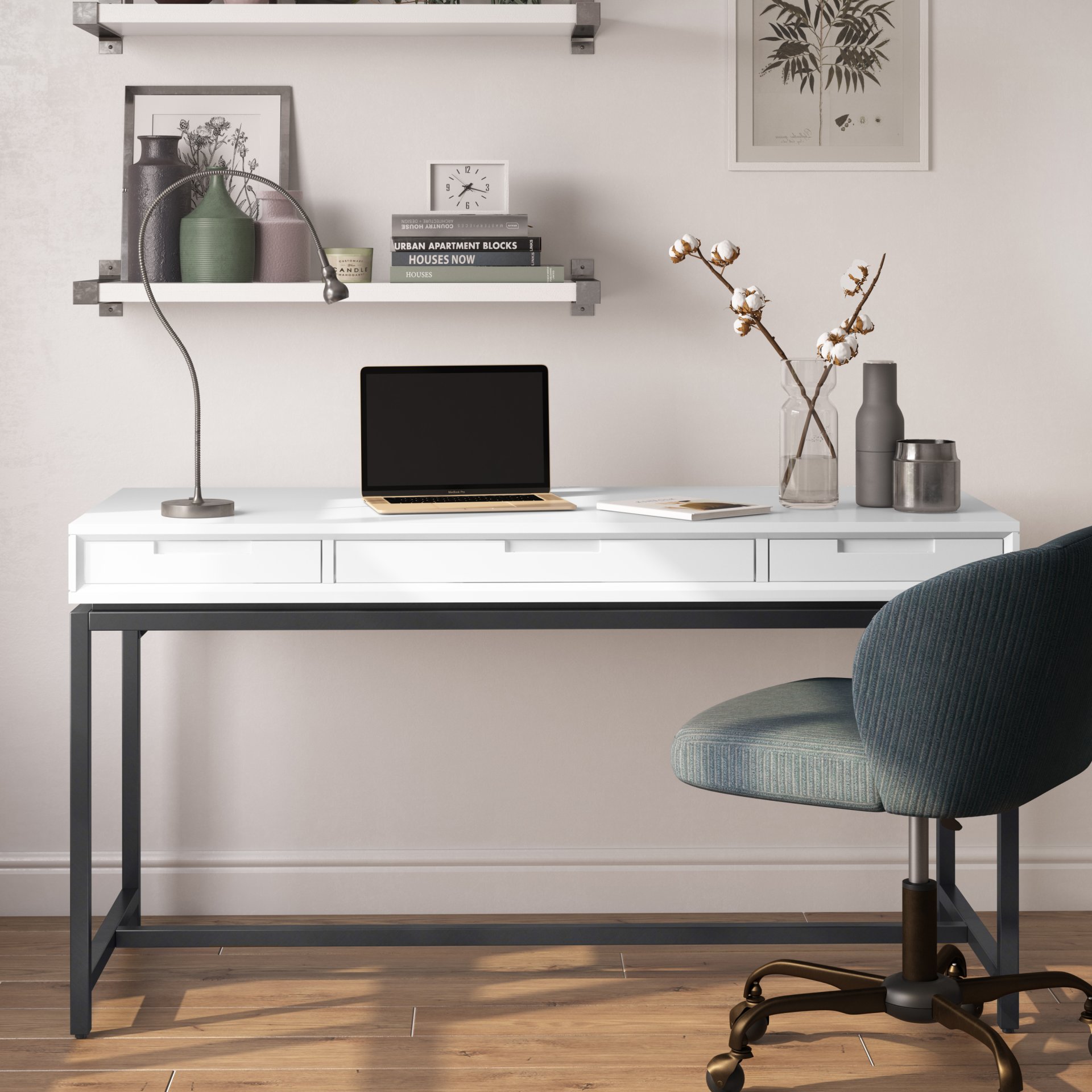 Banting - Mid Century Desk - White - Image 8