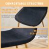 Luxury Simple Chair (Set of 4) Linen Cotton High Resilience Dining Chair With Metal en Legs - Black / Gold - Image 7