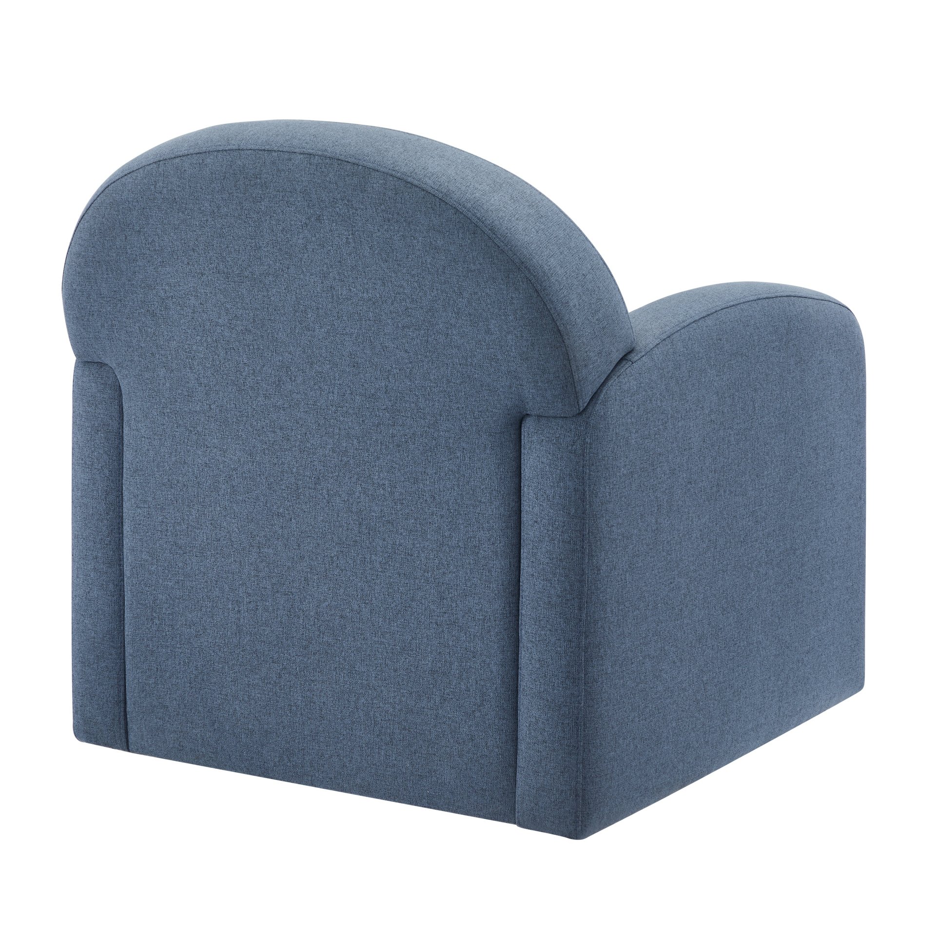 Eddie - Modern Swivel Chair With 360 Degree Functionality In Hemp Like Fabric - Blue - Image 7