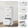 Metal Vertical File Cabinet With Lock And Card Slot For A4 Legal / Letter Size, Durable Steel, 3 Drawers - White - Image 7
