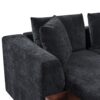 Modern L Shaped Sectional Sofa With Chenille Upholstery And Wooden Storage - Black - Image 13