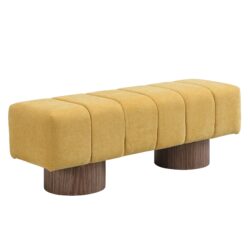 Upholstered Entryway Bench Ottoman - Yellow