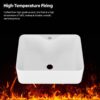 Rectangular Vessel Sink With Faucet & Drain - White / Black - Image 6