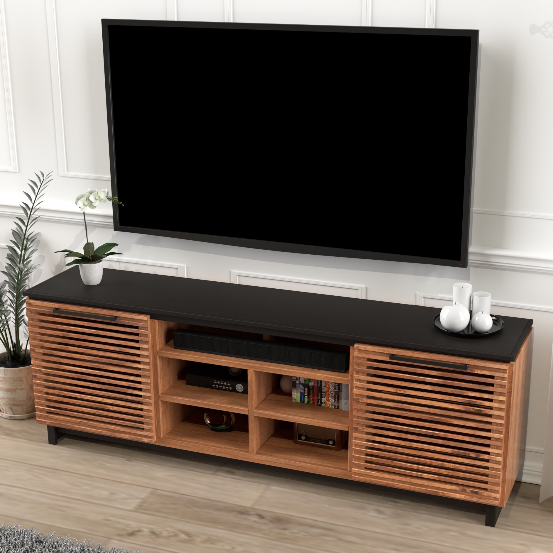 Graceland - TV Stand Console For TVs Up To 95" - Black, Bourbon - Image 6