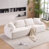 Compression Sofa: 4 Seater Combined Sofa, Crochet Yarn Fabric, Full Sponge Compression Sofa, Combined Sofa With 4 Pillows For Home Living / Home Furniture / Apartment - Beige - Image 22