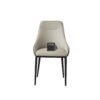 Modern Dining Chair Set Upholstered Seats Steel Metal Legs 2 Tone Contemporary Kitchen Living Room Furniture (Set of 2) - Black / Gray - Image 4