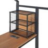 Full Size Bed House Frame With Desk, Shelves, Power Outlets And USB Ports - Black - Image 8