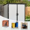 5X3Ft Outdoor Storage Shed Waterproof Resin Cabinet With Lockable Doors For Bikes And Patio Furniture - Black - Image 7