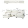 Modular Sectional Sofa Oversized Deep Seat L Shaped Couch Set With Movable Ottoman Beige - Image 19