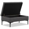 Rebecca - Rectangular Coffee Table Storage Ottoman With Lift Up Lid - Gray - Image 3