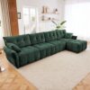 Modular 4 Seater Sofa With Ottoman, Configurable Frame In Premium, High Resilience Cushions - Green - Image 13