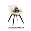 Modern Round Dining Table Set With 2 Chairs Metal Legs, 2 - 4 Person Capacity - Beige / Black - Image 17