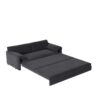 Queen Pull Out Sofa Bed, 3 In 1 Convertible Sleeper Sofa With Side Storage Multifunctional Velvet Loveseat Bed For Living Room - Gray - Image 10