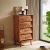 Vintage Style 4 Drawer Double Dresser With Bevel Design - Brown - Image 2