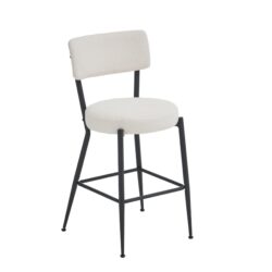 Modern Teddy Fabric Upholstered Bar Stools (Set of 4) - White