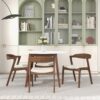 Dakota - Velvet Dining Chair (Set of 2) - Cream White / Dark Brown - Image 7