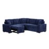 L-Shape Sofa Bed Pull-Out Sleeper Sofa With Wheels, USB Ports, Power Sockets For Living Room - Navy Blue - Image 11