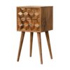 Mini Cube Carved 2 Drawer Nightstand - Oak - Image 6