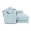 Elegant 3 Seater Sofa With Ottomans And Lumbar Pillow High Resilience Sponge Wooden Base - Sky Blue - Image 24