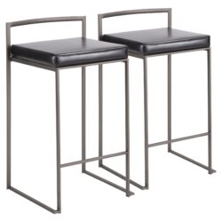 Fuji - Industrial Stackable Counter Stool (Set of 2) - Black
