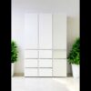 Elise - Slim Modular Wood Closet Cabinet With Drawers In Durable Melamine And Wood 71" Height - White - Image 16