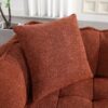 Soft Beanbag Chair With High Resilience Foam Core For Two People, The Comfortable Square Recliner Sofa Is Ideal For Family Members And Friends Engaged In Games, Reading, Watching TV - Red / Brown - Image 16